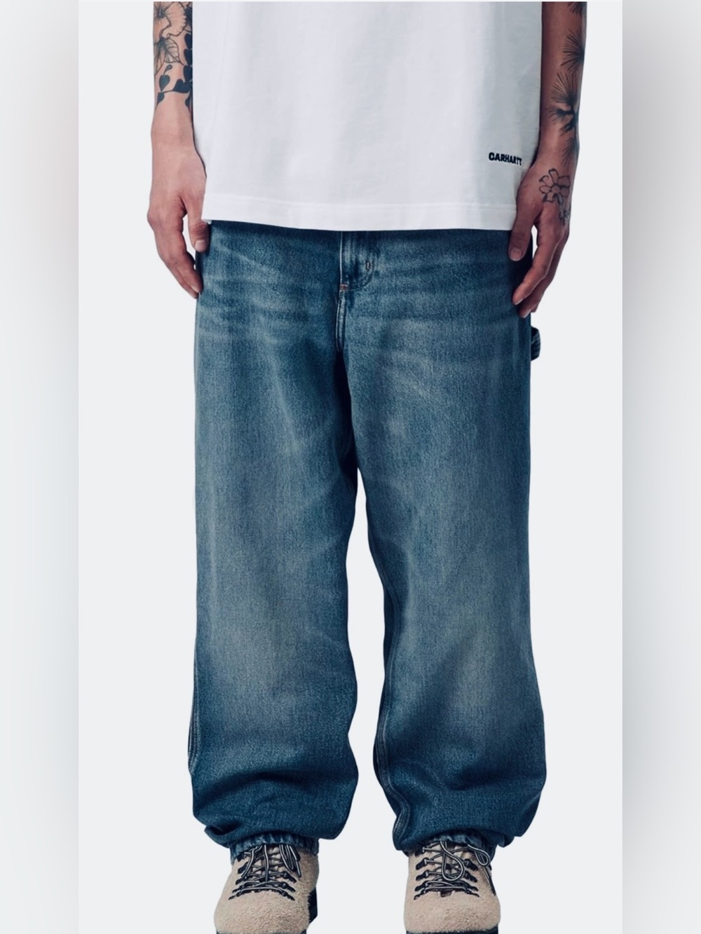 Carhartt Men's Washed Blue Relaxed Jeans
